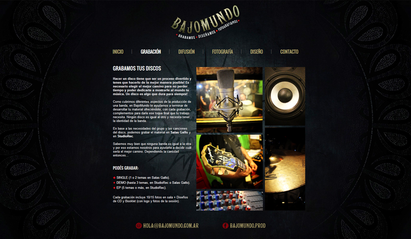 Bajomundo - Sitio web
